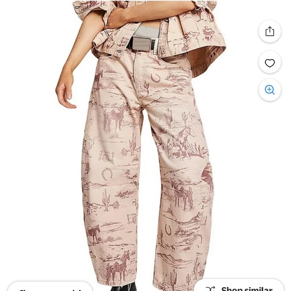 We The Free Denim - We the free barrel jeans western print size 27 NWT